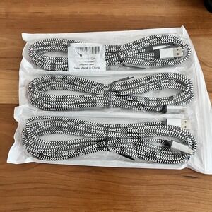 CHARGERS 3 Pack Nylon Braided Cables‎ Ultra Fast Type C To Micro USB